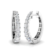 Hoop Earrings - Round Premium Diamond Sparkle in 10K/14K gold and platinum with certified lab-grown or natural diamonds