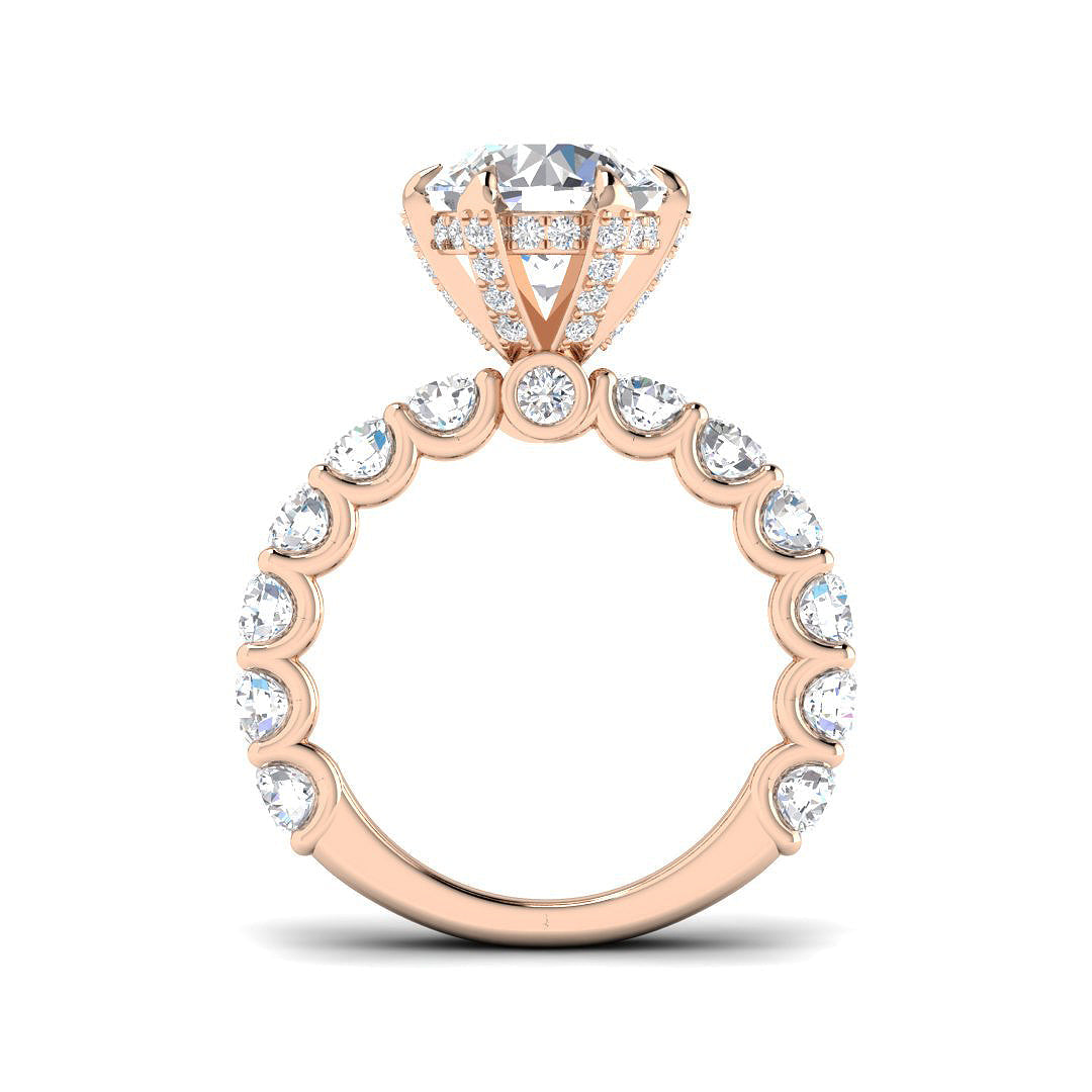 Lab-Grown 5.50 Ct Round Diamond Engagement Ring in 10K/14K gold and platinum with certified lab-grown or natural diamonds