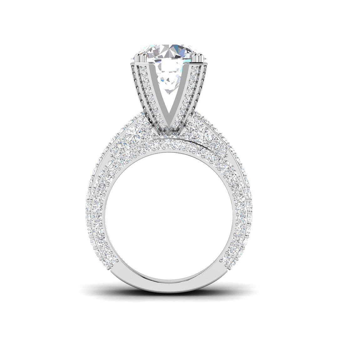 Pavé Split Band Diamond Wedding Ring Set in 10K/14K gold and platinum with certified lab-grown or natural diamonds