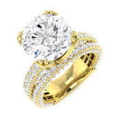 Pavé Split Band Diamond Wedding Ring Set in 10K/14K gold and platinum with certified lab-grown or natural diamonds