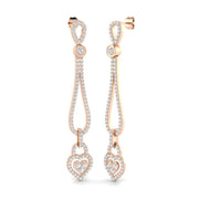 Dew Luxury 2ct Gold Drop & Trilogy Diamond Earrings for Elegance in 10K/14K gold and platinum with certified lab-grown or natural diamonds