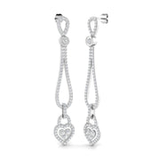 Dew Luxury 2ct Gold Drop & Trilogy Diamond Earrings for Elegance in 10K/14K gold and platinum with certified lab-grown or natural diamonds