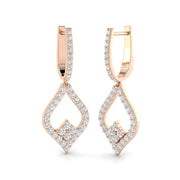 Deeyy Luxury Gold Diamond Drop & Trilogy Earrings, 1ct Elegant Design in 10K/14K gold and platinum with certified lab-grown or natural diamonds