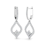 Deeyy Luxury Gold Diamond Drop & Trilogy Earrings, 1ct Elegant Design in 10K/14K gold and platinum with certified lab-grown or natural diamonds
