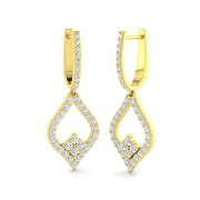 Deeyy Luxury Gold Diamond Drop & Trilogy Earrings, 1ct Elegant Design in 10K/14K gold and platinum with certified lab-grown or natural diamonds