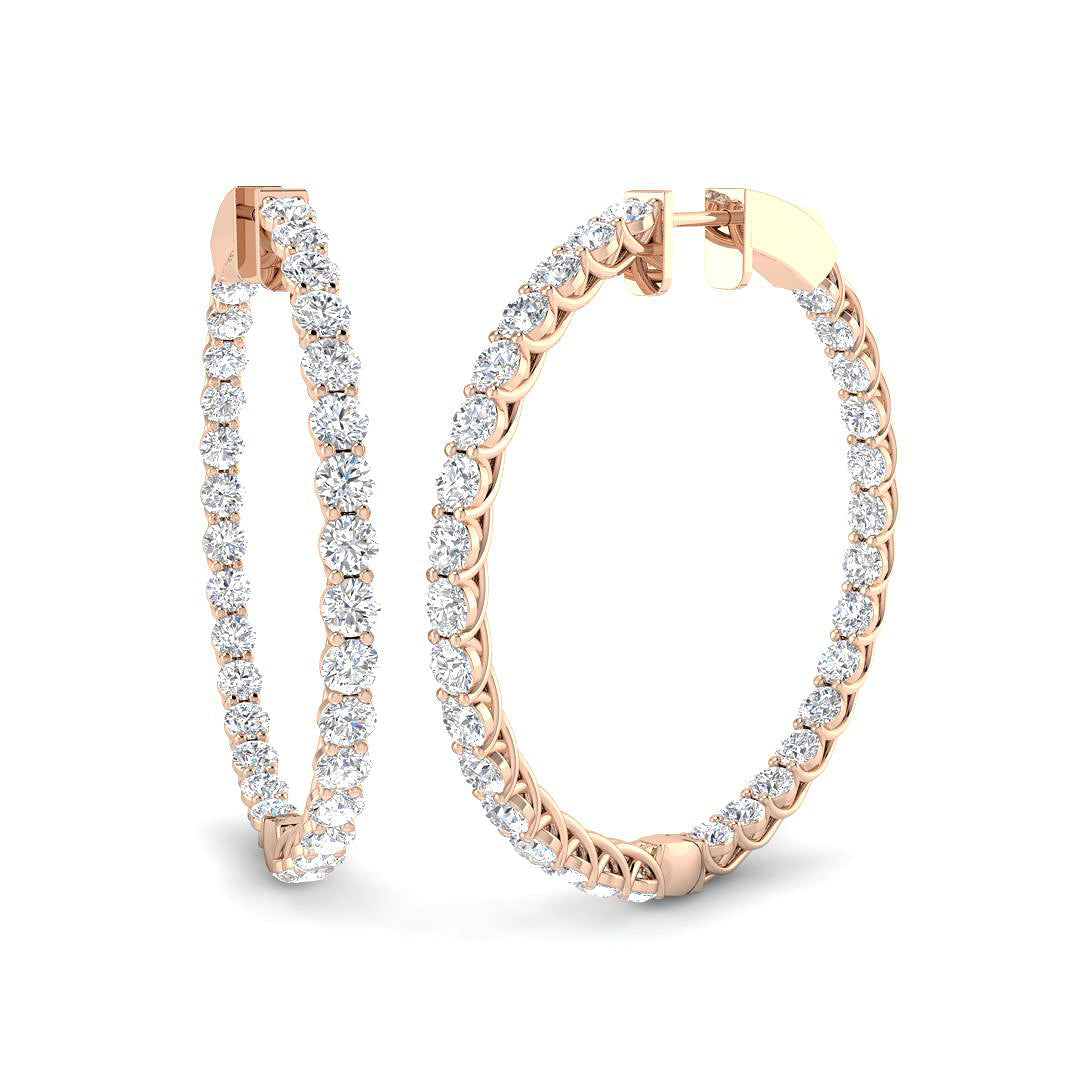 Hoop Earrings 5 in 10K/14K gold and platinum with certified lab-grown or natural diamonds