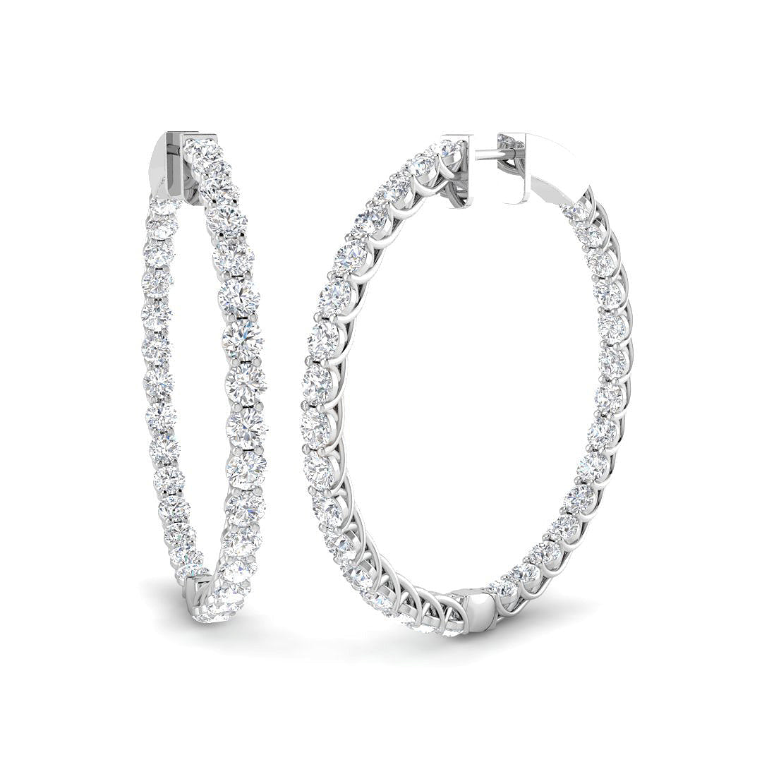 Hoop Earrings 5 in 10K/14K gold and platinum with certified lab-grown or natural diamonds