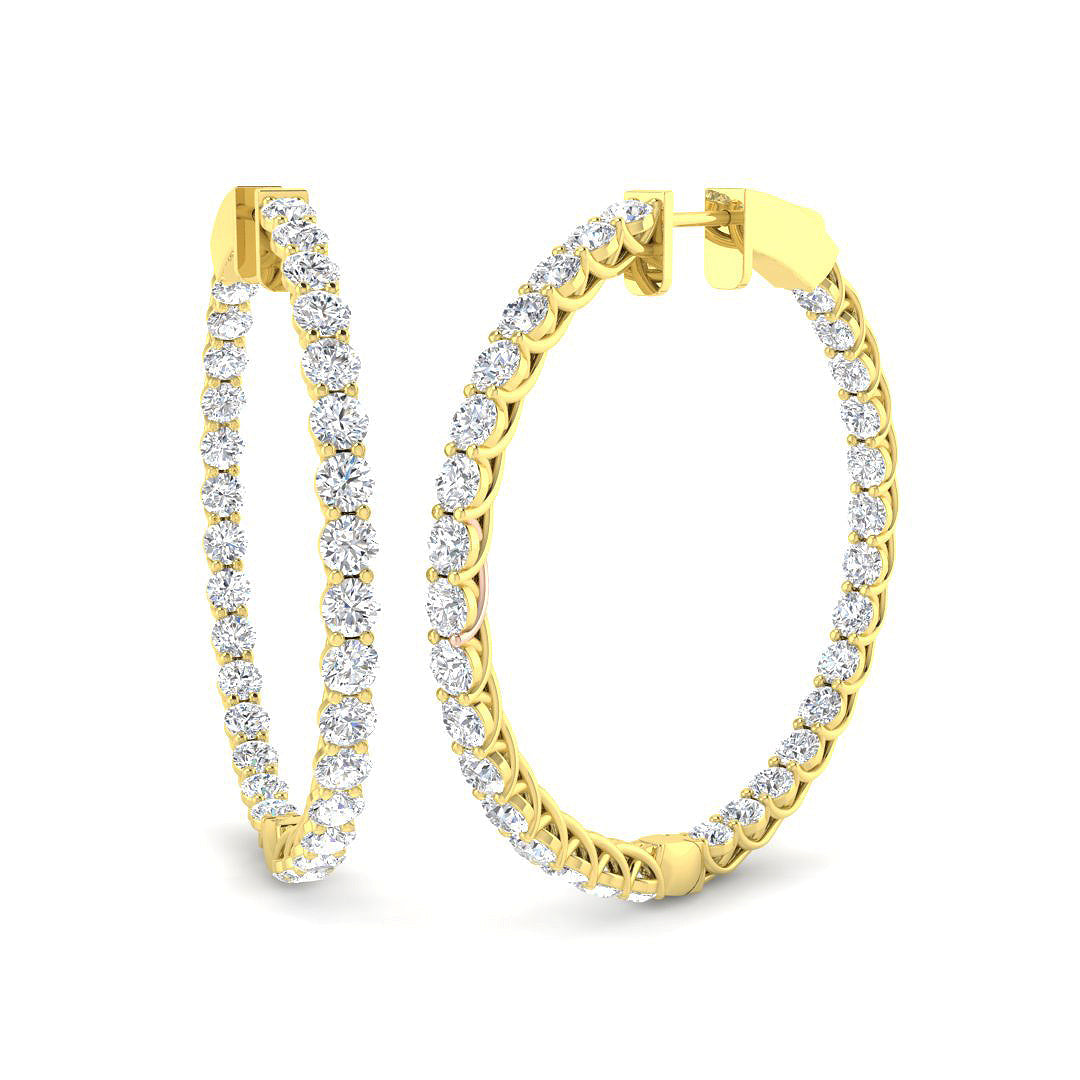 Hoop Earrings 5 in 10K/14K gold and platinum with certified lab-grown or natural diamonds
