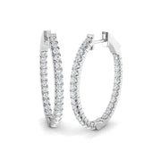 1.75 Ct Round Diamond Hoop Earrings in 10K/14K gold and platinum with certified lab-grown or natural diamonds