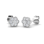 Round Diamnd Vintage Earrings Crafted in Gold 0.25ct - Elegant Luxury Jewelry in 10K/14K gold and platinum with certified lab-grown or natural diamonds
