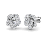 Sparkly 0.50Ct Diamond Rose Flower Stud Earrings in in 10K/14K gold and platinum with certified lab-grown or natural diamonds