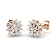 Cluster Diamond Stud Earrings in 10K/14K gold and platinum with certified lab-grown or natural diamonds