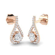 Engly Gold Drop & Trilogy Diamond Earrings - 0.25ct Luxury Jewelry in 10K/14K gold and platinum with certified lab-grown or natural diamonds