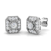 Vintage Art Deco Square Diamond Stud Earrings - 0.33ct in 10K/14K gold and platinum with certified lab-grown or natural diamonds