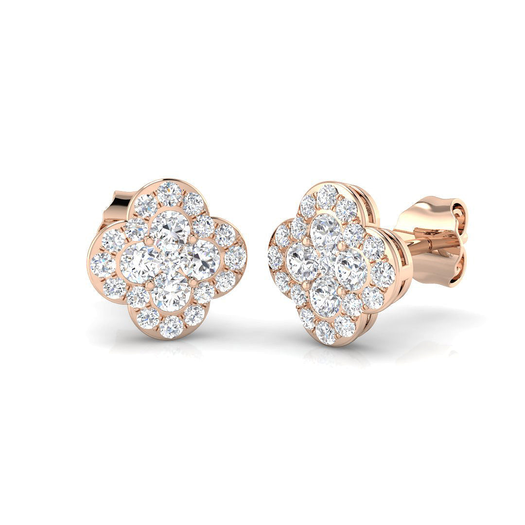 Epspy Gold Clover Diamond Earrings 0.5ct to 1ct - Luxury Jewelry in 10K/14K gold and platinum with certified lab-grown or natural diamonds