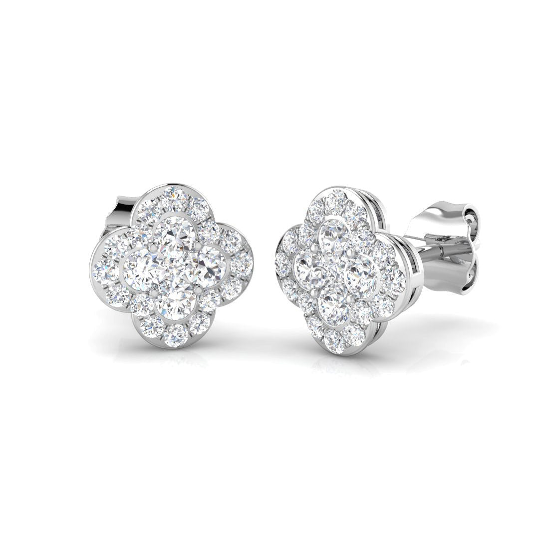 Epspy Gold Clover Diamond Earrings 0.5ct to 1ct - Luxury Jewelry in 10K/14K gold and platinum with certified lab-grown or natural diamonds