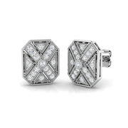 0.33 Ct Vintage Art Deco Diamond Octagon Stud Earrings in in 10K/14K gold and platinum with certified lab-grown or natural diamonds