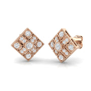 Vintage Art Deco Kite Diamond Stud Earrings - 0.33ct in 10K/14K gold and platinum with certified lab-grown or natural diamonds