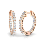 1 Ct to 2 Ct Diamond Hoop Earrings in 10K/14K gold and platinum with certified lab-grown or natural diamonds