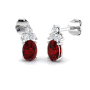 Ruby Diamond Drop Stud Earrings in 10K/14K gold and platinum with certified lab-grown or natural diamonds