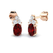 Ruby Diamond Drop Stud Earrings in 10K/14K gold and platinum with certified lab-grown or natural diamonds
