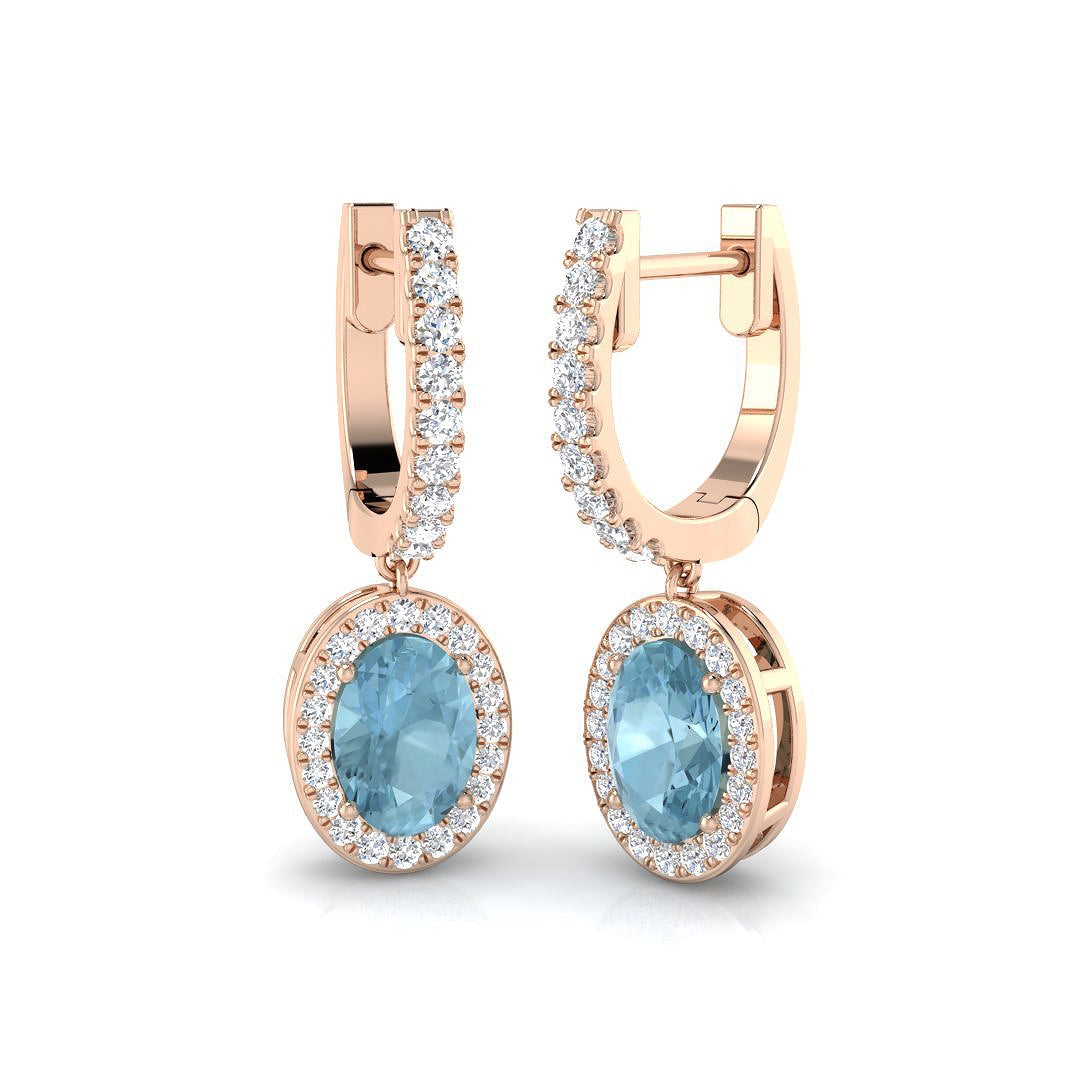 Chloe Aquamarine Gold Earrings - Luxury 1.75ct to 4ct Diamond Jewelry in 10K/14K gold and platinum with certified lab-grown or natural diamonds