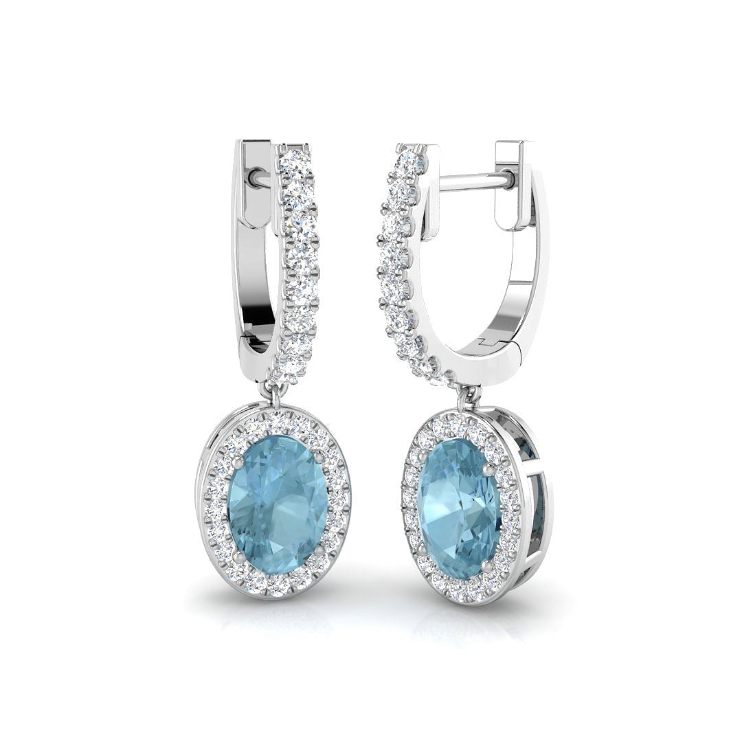 Chloe Aquamarine Gold Earrings - Luxury 1.75ct to 4ct Diamond Jewelry in 10K/14K gold and platinum with certified lab-grown or natural diamonds
