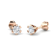 Solitaire Diamond Earrings - Blush Gold 0.33ct to 2ct Luxury in 10K/14K gold and platinum with certified lab-grown or natural diamonds