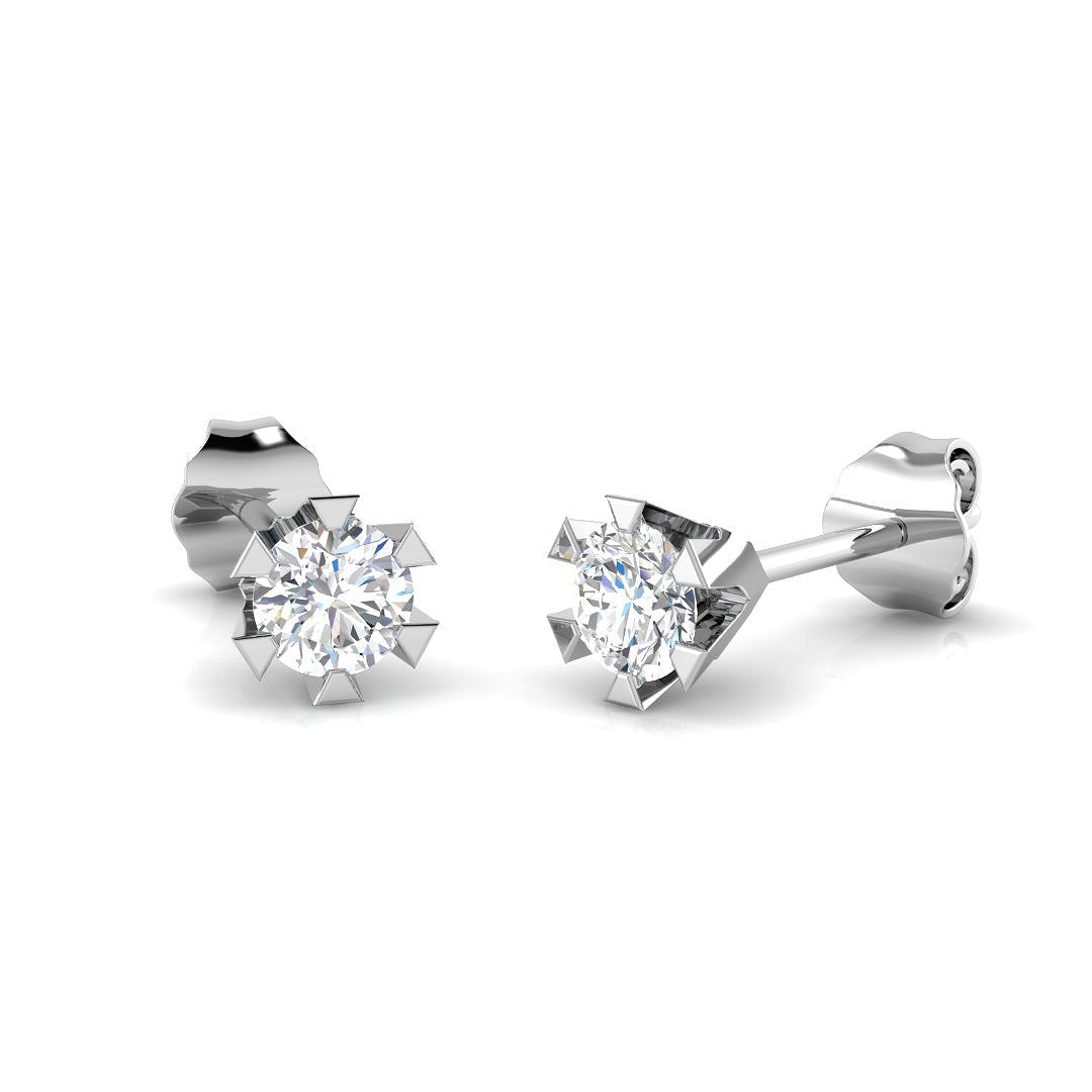 Solitaire Diamond Earrings - Blush Gold 0.33ct to 2ct Luxury in 10K/14K gold and platinum with certified lab-grown or natural diamonds