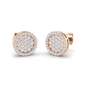 0.5ct Round Halo Cluster Diamond Stud Earrings in 10K/14K gold and platinum with certified lab-grown or natural diamonds