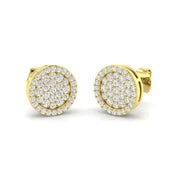 0.5ct Round Halo Cluster Diamond Stud Earrings in 10K/14K gold and platinum with certified lab-grown or natural diamonds