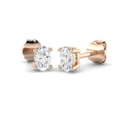 Stud Earrings with Cushion Cut Diamond Bezel Set - 0.5ct in 10K/14K gold and platinum with certified lab-grown or natural diamonds