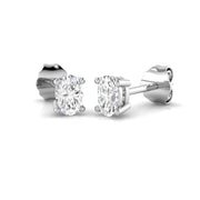 Stud Earrings with Cushion Cut Diamond Bezel Set - 0.5ct in 10K/14K gold and platinum with certified lab-grown or natural diamonds