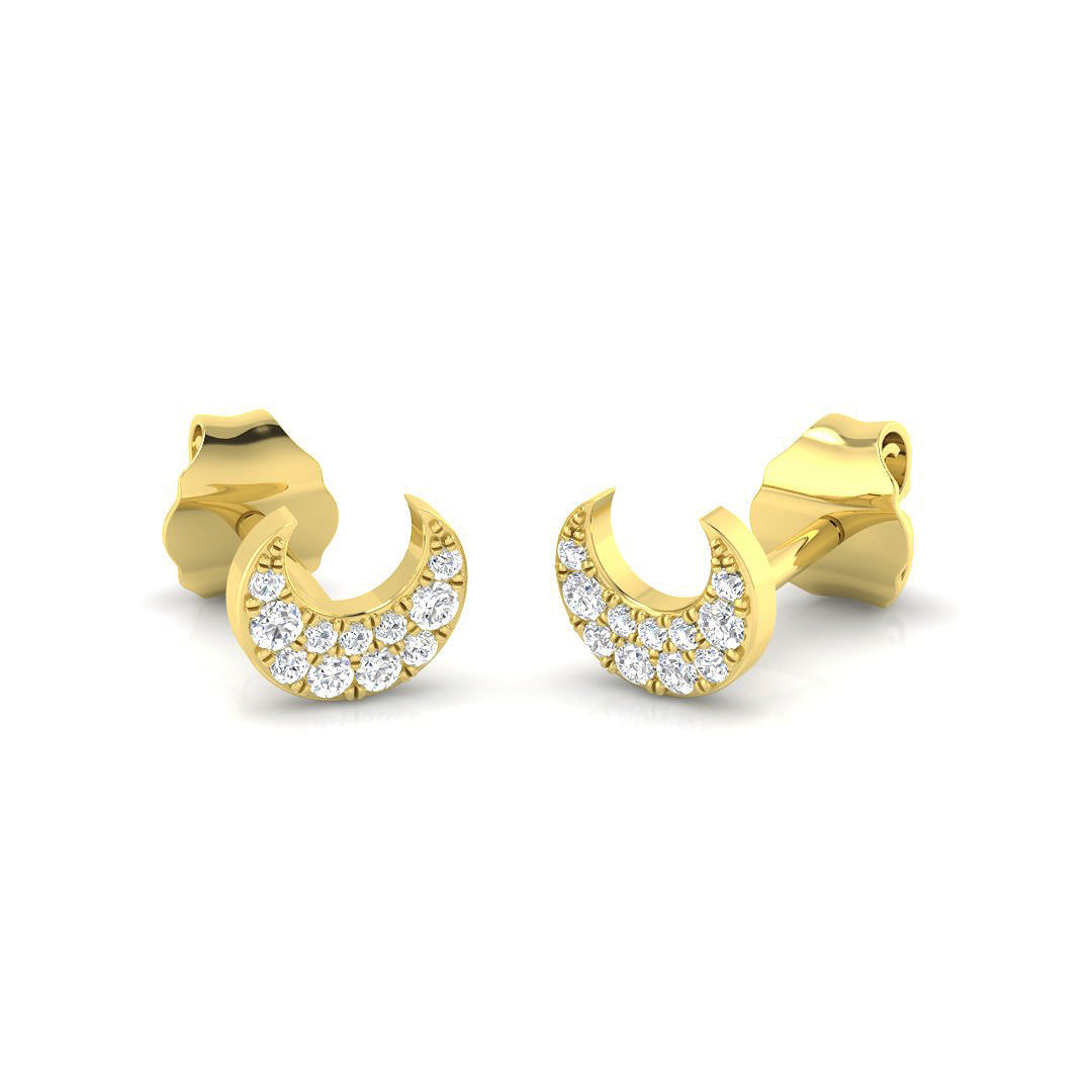 Debby Gold Diamond Earrings - Elegant Shape, 0.05ct to 0.1ct Luxury in 10K/14K gold and platinum with certified lab-grown or natural diamonds