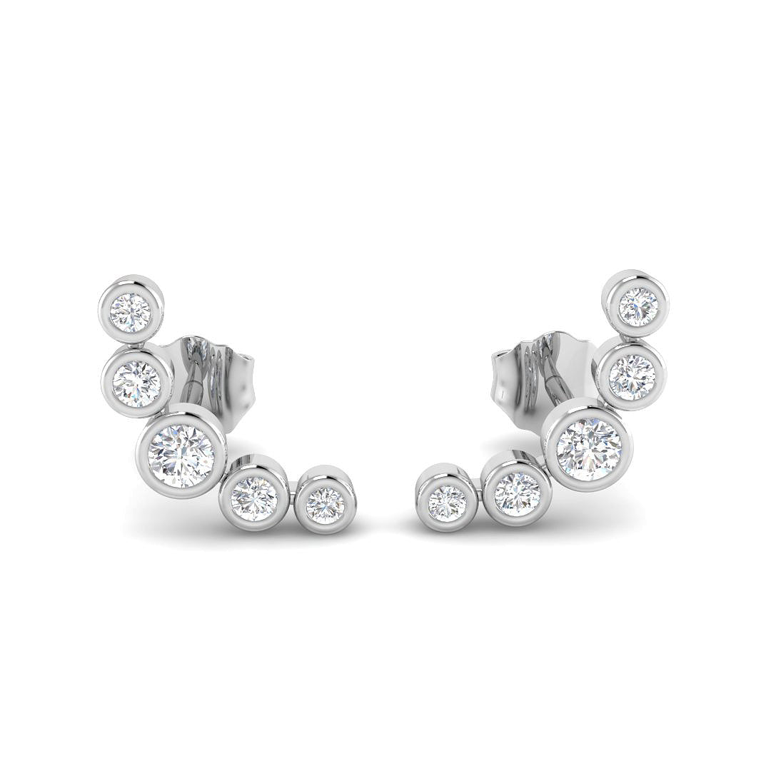 0.25 Ct Diamond Graduated Ear Climbers in in 10K/14K gold and platinum with certified lab-grown or natural diamonds
