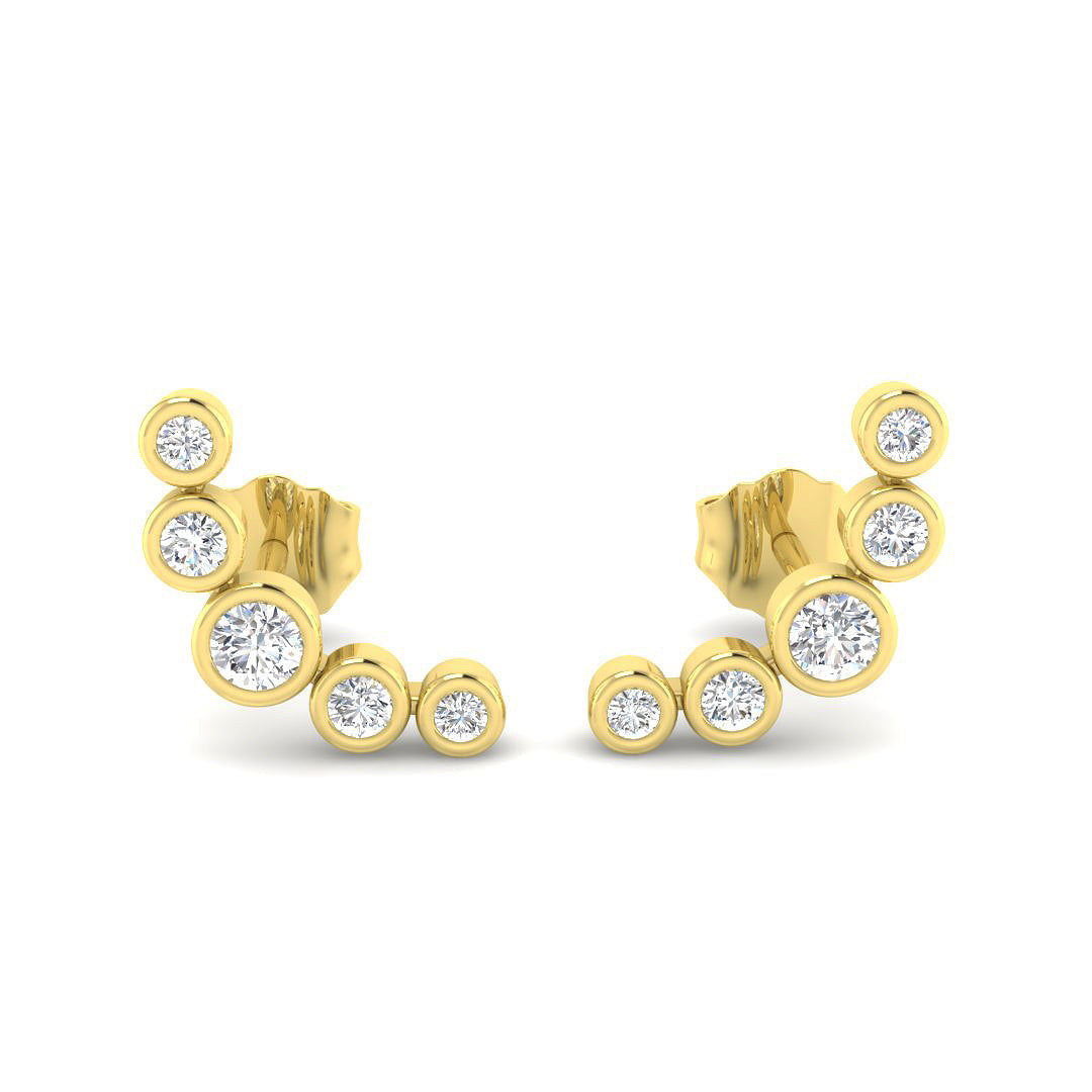 0.25 Ct Diamond Graduated Ear Climbers in in 10K/14K gold and platinum with certified lab-grown or natural diamonds