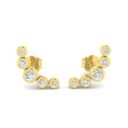 0.25 Ct Diamond Graduated Ear Climbers in in 10K/14K gold and platinum with certified lab-grown or natural diamonds