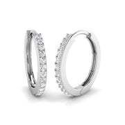 0.2 Ct Round Diamond Hoop Earrings in 10K/14K gold and platinum with certified lab-grown or natural diamonds