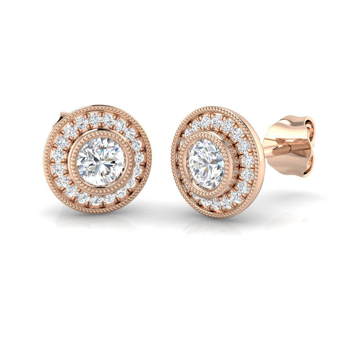 Stunning 1.75 Ct Vintage Art Deco Diamond Stud Earrings in in 10K/14K gold and platinum with certified lab-grown or natural diamonds