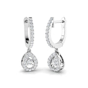 Rowdy Luxury Gold Drop & Trilogy Diamond Earrings 0.5ct in 10K/14K gold and platinum with certified lab-grown or natural diamonds