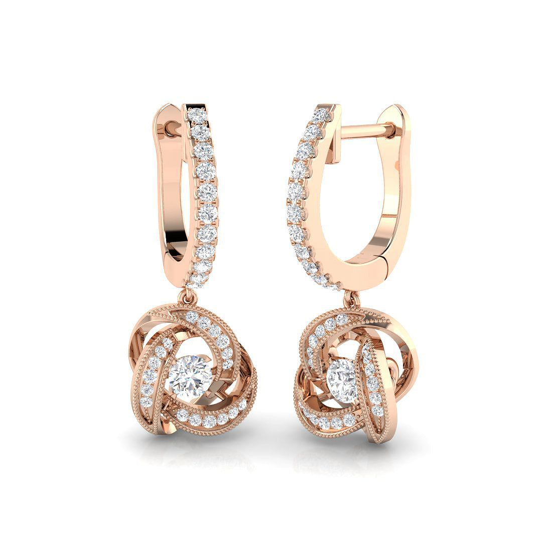Rubby Gold Drop & Trilogy Diamond Earrings - Luxury 0.33ct Jewelry in 10K/14K gold and platinum with certified lab-grown or natural diamonds
