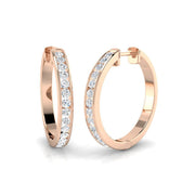 Elegant 0.5 Ct Round Diamond Hoop Earrings in 10K/14K gold and platinum with certified lab-grown or natural diamonds