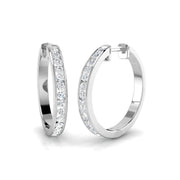 Elegant 0.5 Ct Round Diamond Hoop Earrings in 10K/14K gold and platinum with certified lab-grown or natural diamonds