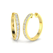Elegant 0.5 Ct Round Diamond Hoop Earrings in 10K/14K gold and platinum with certified lab-grown or natural diamonds