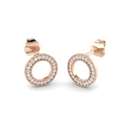 Stunning 0.10 Ct Diamond Circle of Life Stud Earrings in in 10K/14K gold and platinum with certified lab-grown or natural diamonds