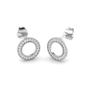 Stunning 0.10 Ct Diamond Circle of Life Stud Earrings in in 10K/14K gold and platinum with certified lab-grown or natural diamonds