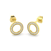 Stunning 0.10 Ct Diamond Circle of Life Stud Earrings in in 10K/14K gold and platinum with certified lab-grown or natural diamonds