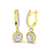 Rusty Gold Diamond Drop & Trilogy Earrings - 1ct Luxury Jewelry in 10K/14K gold and platinum with certified lab-grown or natural diamonds