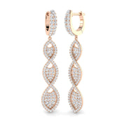 Salsy 1.5ct Gold Diamond Drop & Trilogy Earrings - Luxury Jewelry in 10K/14K gold and platinum with certified lab-grown or natural diamonds