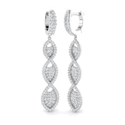 Salsy 1.5ct Gold Diamond Drop & Trilogy Earrings - Luxury Jewelry in 10K/14K gold and platinum with certified lab-grown or natural diamonds